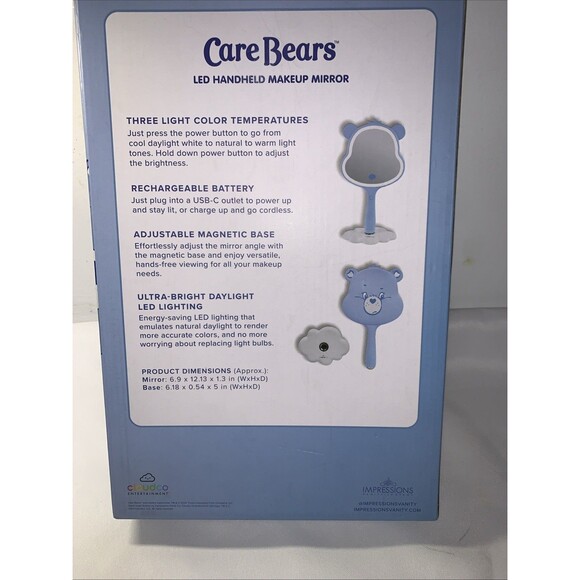Collectible Mirror Care Bears Led Handheld Makeup Mirror, Cute Grumpy Bear - Picture 5 of 8